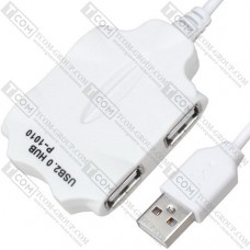 USB HUB на 4 порта USB 2.0, белый (в блистере)