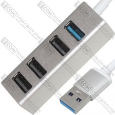 USB HUB на 4 порта USB 2.0/3.0, активный, в коробке
