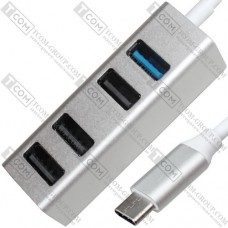 Type-C HUB на 4 порти USB 2.0/3.0 (активний), в коробці