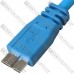 Шнур USB (штекер USB А - штекер micro USB type B), Version 3.0, 30см, синий