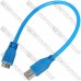Шнур USB (штекер USB А - штекер micro USB type B), Version 3.0, 30см, синий