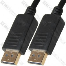 Шнур штекер Display Port - штекер Display Port, gold, чорний, 3м