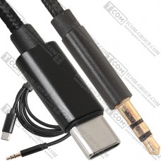 Шнур штекер 3,5мм стерео - штекер USB type C, 1,5м, чёрный