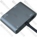 Переходник штекер USB type C (гнездо VGA + гнездо HDMI + гнездо USB 3.0) с кабелем 15см