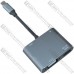 Переходник штекер USB type C (гнездо VGA + гнездо HDMI + гнездо USB 3.0) с кабелем 15см