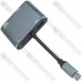 Переходник штекер USB type C (гнездо VGA + гнездо HDMI + гнездо USB 3.0) с кабелем 15см