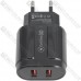 Сетевое зарядное устройство на 2 гнезда USB, QC 3.0, 5V~3.5A(max), чёрное Сетевое зарядное устройство на 2 гнезда USB, QC 3.0, 5V~3.5A(max), чёрное
