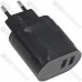 Сетевое зарядное устройство на 2 гнезда USB, 5V~2А, чёрное Сетевое зарядное устройство на 2 гнезда USB, 5V~2А, чёрное