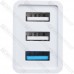 Сетевое зарядное устройство на 3 гнезда USB, 5V~3A, 9V~2A, 12V~1.67A, белое
