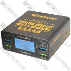 Сетевое зарядное устройство Mechanic F-Power 6P, 87W, 220V, с цифровой индикацией