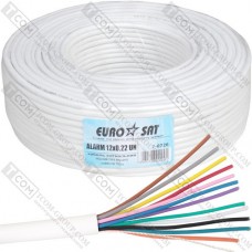 Кабель сигнальный EUROSAT 12x0.22, CU, без экрана, белый, 100м