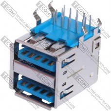 Гнездо USB 3.0 тип A двойное (90°), монтажное