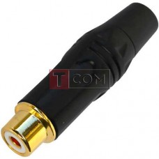 Гнездо RCA TCOM, gold, металлический корпус, чёрное