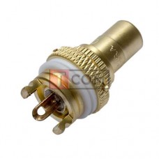 Гніздо RCA TCOM, монтажне, gold, корпус металевий, з ізолятором, біла смуга Гніздо RCA TCOM, монтажне, gold, корпус металевий, з ізолятором, біла смуга