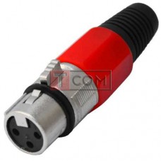 Гніздо CANON (XLR) TCOM, 3pin, під шнур, червона гайка