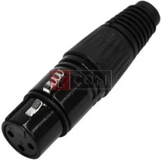 Гнездо CANON (XLR) TCOM, 3pin, под шнур, корпус металлический, чёрное (Тип2)