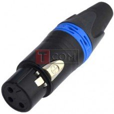 Гнездо CANON (XLR) NEUTRIK, 3pin, под шнур, корпус металлический