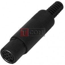 Гнездо mini DIN 8 pin TCOM, под шнур, корпус пластик