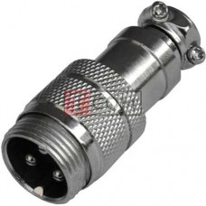 Разъём MIC 343, TCOM, штекер, под кабель, 3pin, Ø16мм