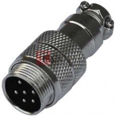 Разъём MIC 346, TCOM, штекер, под кабель, 6pin, Ø16мм