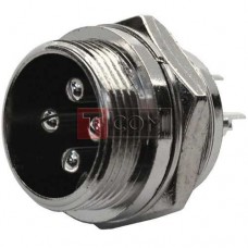 Разъём MIC 334 mini TCOM, штекер, монтажный, 4pin, Ø12мм