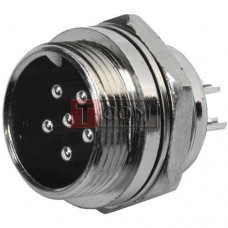 Разъём MIC 336 mini TCOM, штекер, монтажный, 6pin, Ø12мм