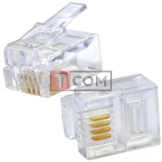Штекер телефонный 6р4с (RJ-11) TCOM Штекер телефонный 6р4с (RJ-11) TCOM