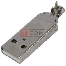 Штекер USB тип А TCOM, розбірний, під шнур, без корпусу