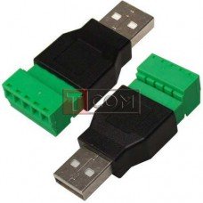 Штекер USB тип A, c клеммной колодкой (под винт)