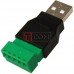 Штекер USB тип A, c клемної колодкою (під гвинт)