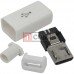 Штекер micro USB 5pin, под шнур, бакелит, белый