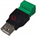 Гнездо USB тип A, c клеммной колодкой (под винт) Гнездо USB тип A, c клеммной колодкой (под винт)