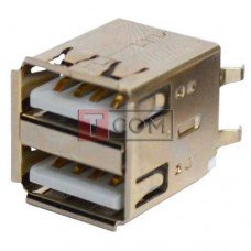 Гнездо USB тип A TCOM, двойное, монтажное