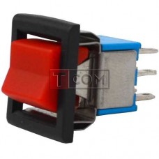 Тумблер с клавишей RLS-202-E5 (ON-ON) TCOM, 6pin, 3A, 250VAC, красный