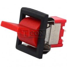 Тумблер с клавишей RLS-103-F1 (ON-OFF-ON) TCOM, 3pin, 3A, 250VAC, красный