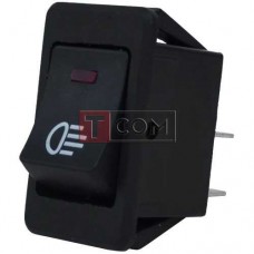 Переключатель с подсветкой ASW-17D ON-OFF TCOM, 4pin, 12V, 35А, красный