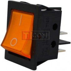 Переключатель с подсветкой IRS-201-3C3 ON-OFF TCOM, 4pin, 12V, 35А, жёлтый