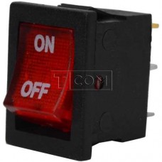 Переключатель с подсветкой MIRS-101-2 ON-OFF TCOM, 3pin, 6A, 220V, красный