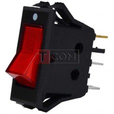 Переключатель с подсветкой KCD-3, ON-OFF TCOM, 3pin, 15A, 220V, красный