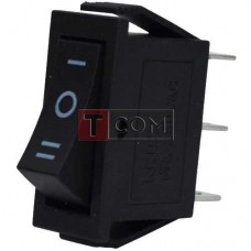 Переключатель узкий KCD-3, ON-OFF-ON TCOM, 3pin, 15А, 220V, чёрный