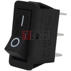Переключатель узкий RS-102-16C ON-ON TCOM, 3pin, 15A, 220V, черный