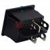 Перемикач широкий з підсвічуванням IRS-201-1С (ON-OFF) TCOM, 4pin, 15A, 220V, зелений