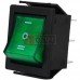 Переключатель широкий с подсветкой IRS-203-1C ON-OFF-ON TCOM, 6pin, 15A, 220V, зелёный