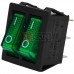Перемикач подвійний з підсвічуванням IRS-2101-1А ON-OFF TCOM, 6pin, 15A, 220V, зелений