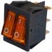 Переключатель двойной с подсветкой IRS-2101-1А ON-OFF TCOM, 6pin, 15A, 220V, жёлтый