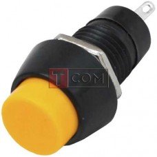 Кнопка PBS-20А с фиксацией ON-OFF TCOM, 2pin, 1А, 250V, жёлтая