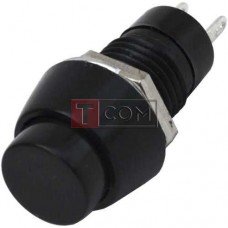 Кнопка PBS-20В без фиксации OFF-(ON) TCOM, 2pin, 1А, 250V, чёрная