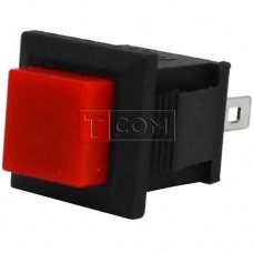 Кнопка квадратная PBS-15B без фиксации OFF-(ON) TCOM, 2pin, 1А, 250V, красная