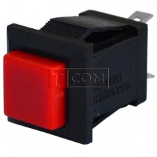 Кнопка квадратная PBS-15C без фиксации ON-(OFF) TCOM, 2pin, 1А, 250V, красная