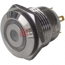 Кнопка антивандальная 16мм TCOM, без фиксации, 4pin, 12V, с подсветкой